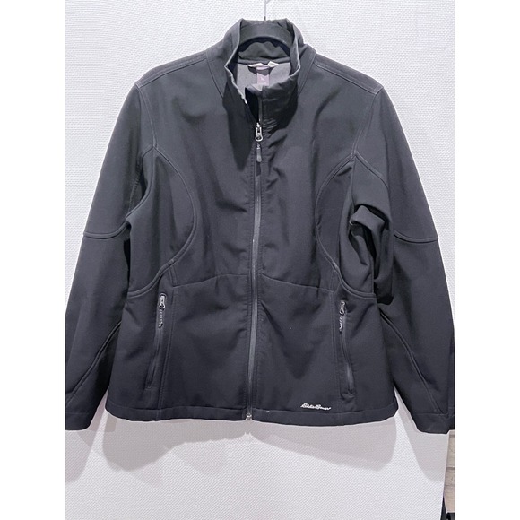 Eddie Bauer Jackets & Blazers - Eddie‎ Bauer Womens Black Softshell Jacket Full Zip Water Resistant Size XL